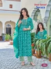 Swara Vol 1 By Shree Ganesh Rayon Umbrella Cut Kurti Set